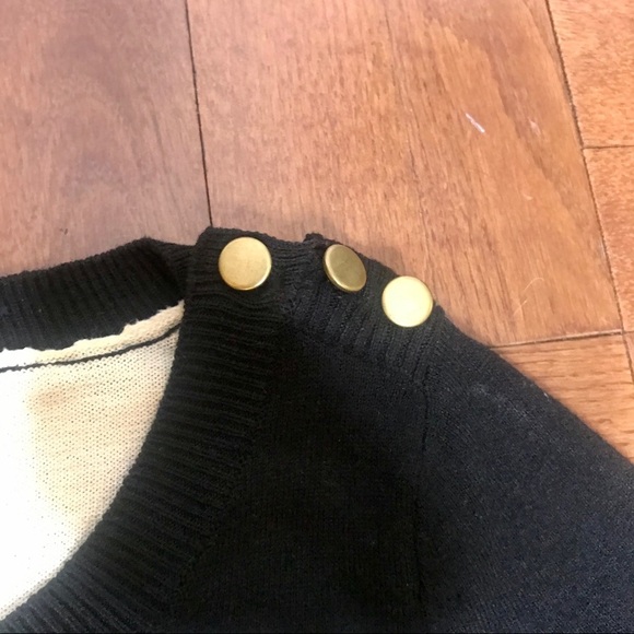 Black & Cream long sleeve sweater dress by Poof - Picture 3 of 5